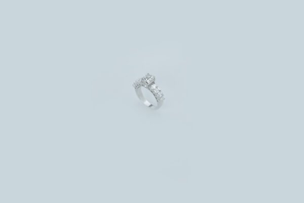 Radiant solitaire ring