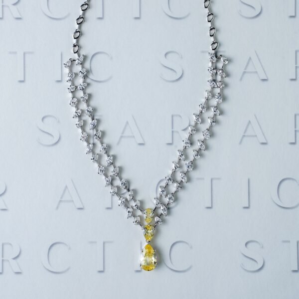 Yellow sapphire solitaire necklace